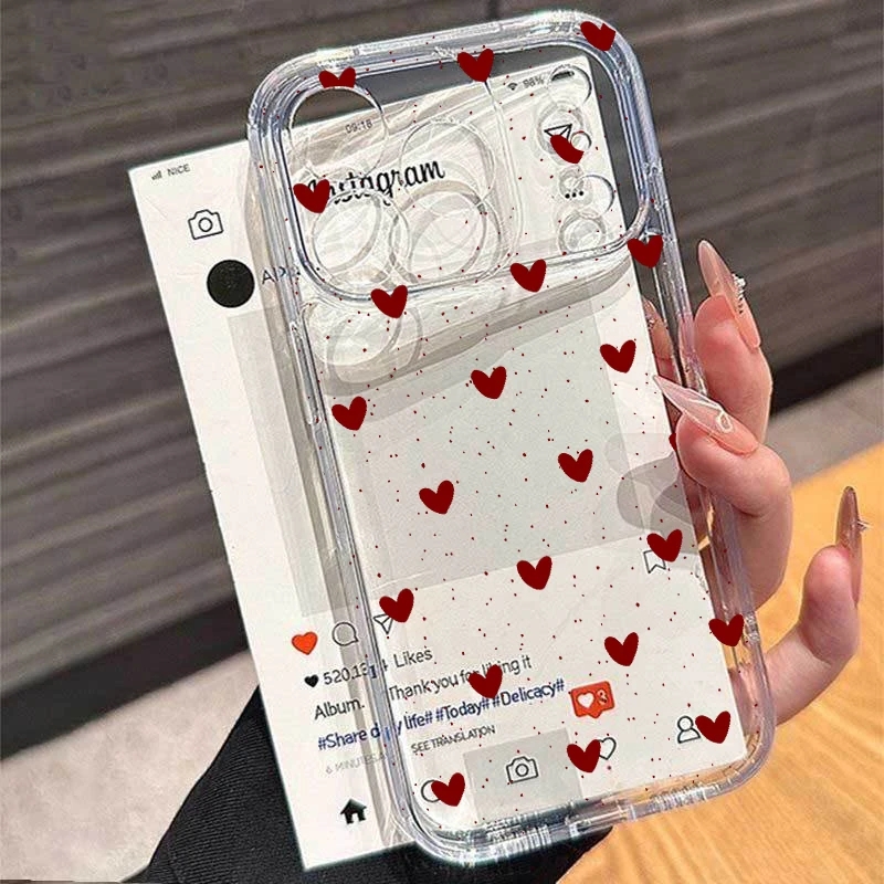 Receipt Printer Thermal - جراب هاتف شفاف بتصميم قلب بسيط